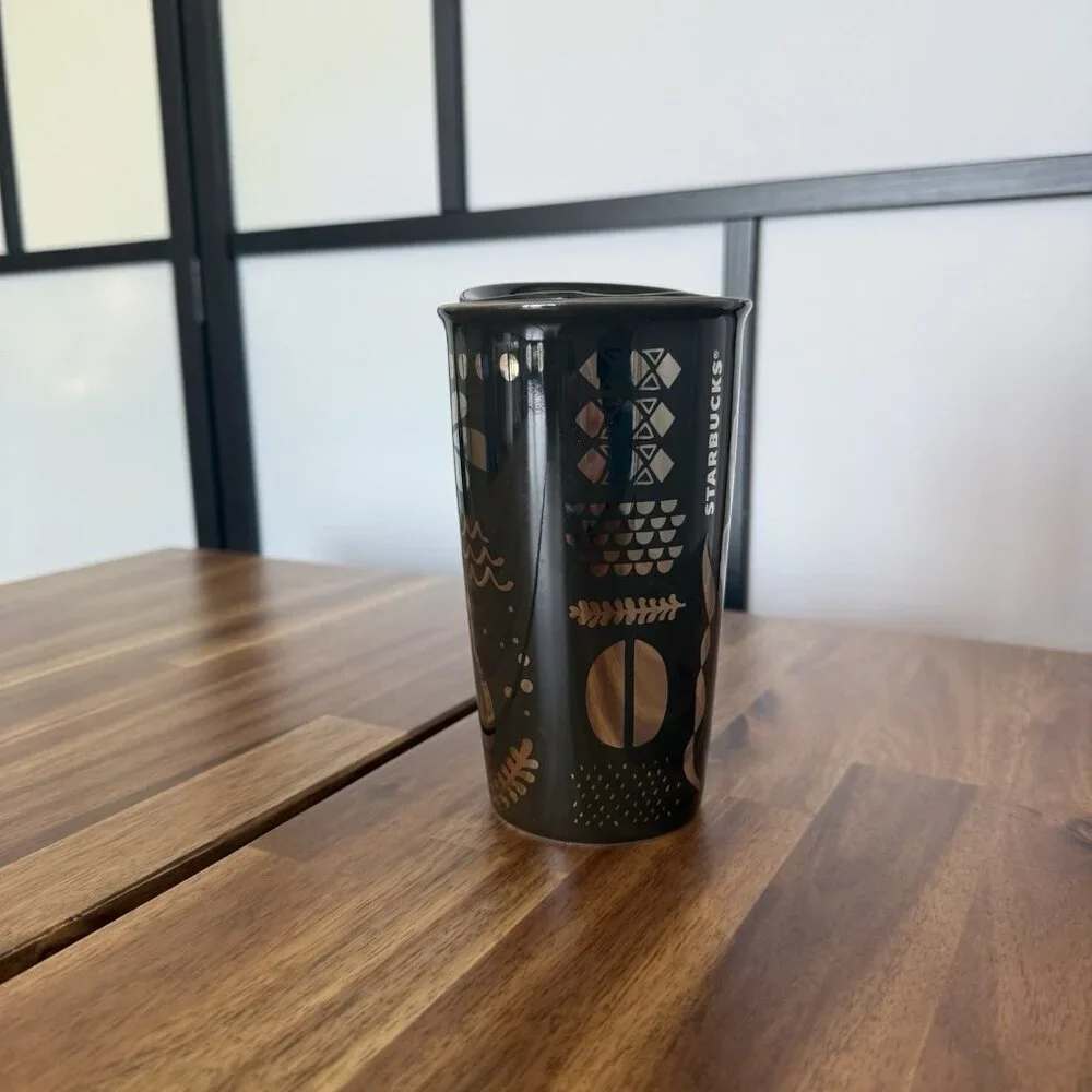 Starbucks Black Silver Mermaid Siren Mug Cup Coffee Travel Collectible 12oz 2017